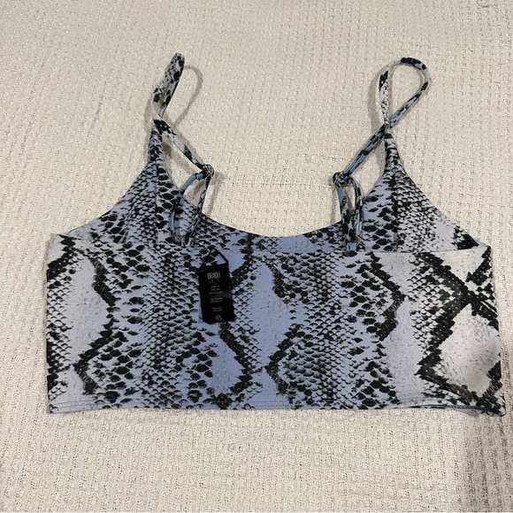 Beach Riot NWT SNAKE PRINT SPORTS BRA IN BLUE SNAKE - Picture 4 of 5